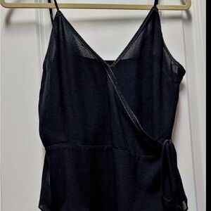 Naked Zebra Black Wrap Camisole